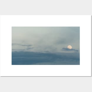 Misty moon in the sky Posters and Art